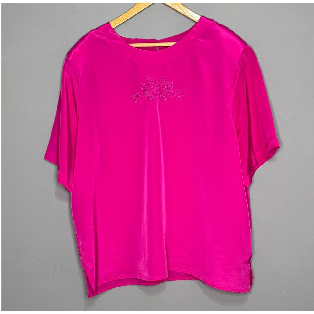 VTG Sheridan Square Dark Magenta Blouse Size: 20W 100% Polyester - Picture 2 of 4